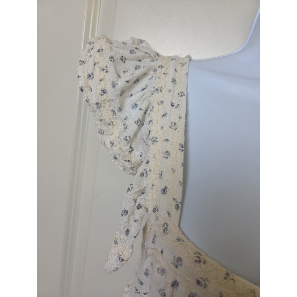 Karlie Floral Embroidered Cotton Gauze Tiered Midi Dress Calico - Size Small - Picture 6 of 14